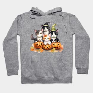 Cats, Pumpkins, and Halloween Hugs Hoodie